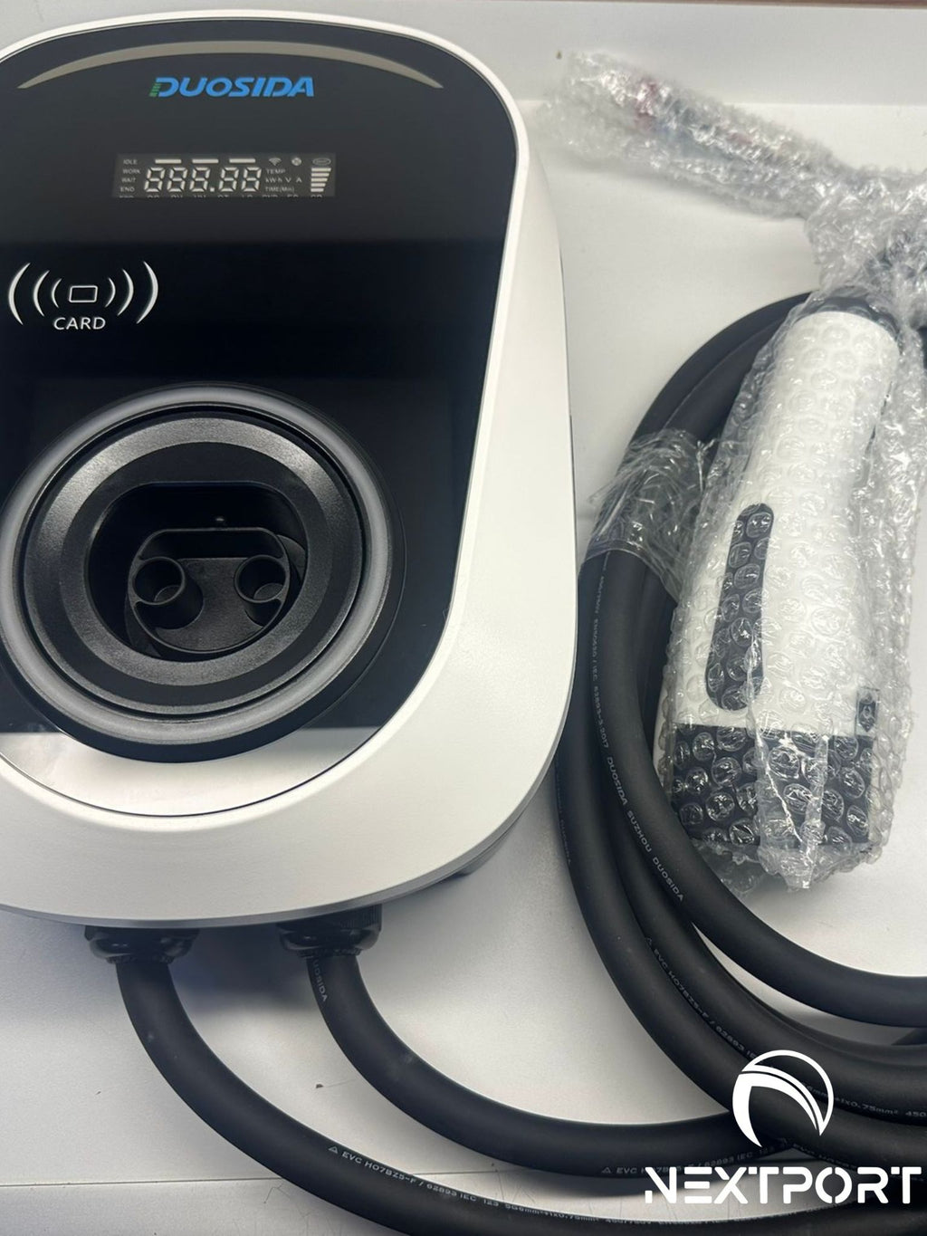 Cargador para Autos Eléctricos Monofásico 7,4 kW – Wallbox con App y Cable T2 / GBT